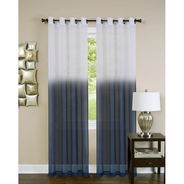 Window 2Pack Panel Curtain TwoTone Fade Modern SemiSheer Light