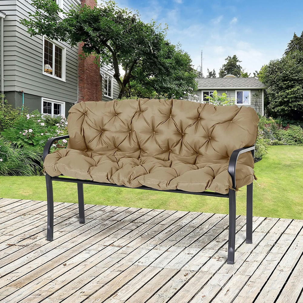 Spaco 59" x 38" Tufted Bench Cushion, Outdoor Furniture, 3-Seater Replacement for Swing Chairr, Patio Sofa/Couch, Khaki