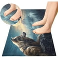 thumbnail image 4 of Dreamtimes Night Wolf Pattern Kitchen Mat 20"x39", Non Skid Kitchen Runner Rug Absorbent Resist Dirt Kitchen Floor Mat Comfort Standing Mat for Kitchen, Floor, Office, Sink, Laundry, 4 of 6