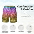 thumbnail image 5 of Gaeub Glitter Rainbow Mens Swim Trunks Stretch Beach Shorts Quick Dry for Men Swim Shorts Swimwear with Pockets- Large, 5 of 9