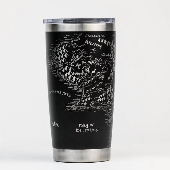 Middle Earth Map 20oz Tumbler, LOTR fan gift tumbler