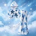 thumbnail image 2 of KEXE Little Girls Tie‑Dye Hoodie Set Star Long‑Sleeve Cropped Hooded Sweatshirt Flare Pants, 2 of 9
