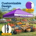 thumbnail image 6 of SPECSTAR 10' x10' Pop-up Canopy Tent One Push Setup Instant Tent with Center Lock, Wheel Carry Bag and 4 Sandbags for Events Parties, Purple, 6 of 8
