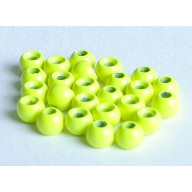 TUNGSTEN SLOTTED FLY TYING BEADS CHARTREUSE 4.0 MM 5/32 " 100 COUNT