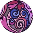 thumbnail image 1 of Ahgly Company Machine Washable Indoor Round Transitional Plum Velvet Purple Area Rugs, 5' Round, 1 of 7