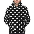 thumbnail image 4 of Hoodies for Men - vintage white polka dot black Long Sleeve Comfrt Men'S Fashion Hoodies & Sweatshirts, Sweatshirts for Men Hoodies Pullover Clothing Clothes with Pouch, 4 of 7