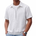 thumbnail image 2 of Vetsdori Mens Fashion Shirts Outdoor Short Sleeve Pullover Summer Stylish Plain Collar Tops for Men, 2 of 8