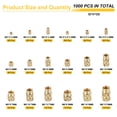 thumbnail image 2 of Uxcell 1000pcs M2 M2.5 M3 M4 M5 M6 Metric Threaded Inserts Brass Heat Set Insert Knurled Nuts Assortment Kit, 3D Printing Brass Nuts Female Threaded Inserts Nuts with Heat Set Insert Tips, 2 of 6