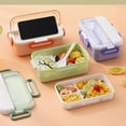 thumbnail image 4 of Kearding Fiambrera Compartimentos portátiles 4 hebillas Trabajador de oficina Adultos Niños Contenedor de alimentos Tapa Organizador del soporte del Cocina y Comedor Rosado Kearding HA064197-01, 4 of 6