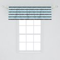 thumbnail image 2 of Ambesonne Abstract Window Valance, Color Bands Stripes, 54" X 18", Aqua Black White, 2 of 3