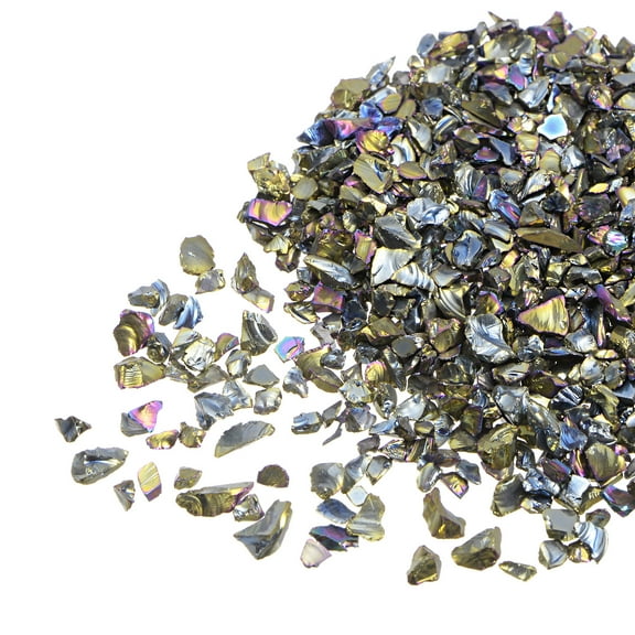 Uxcell 20g Crushed Glass Chips, 2-4mm Irregular Metallic Chunky Sequins Glass Stone Dark Colorful
