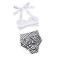 thumbnail image 2 of Styles I Love Infant Baby Girl Mermaid Scale Bikini Swimsuit Bathing Beach Pool Party Swimwear (White + Silver, 130/3-4 Years), 2 of 7