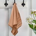 thumbnail image 6 of Cinvoph Hand Towels Striped Pattern Cotton Absorbent Soft Decorative Towel for Bathroom, Khaki, 6 of 6