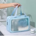 thumbnail image 3 of Lazer Makeup Travel Pouch, Cosmetic Bag, Travel kit Pouch for Toiletries, Brushes and Cosmetics - Set of 3 - Washbag Pouch - Blue, 3 of 9
