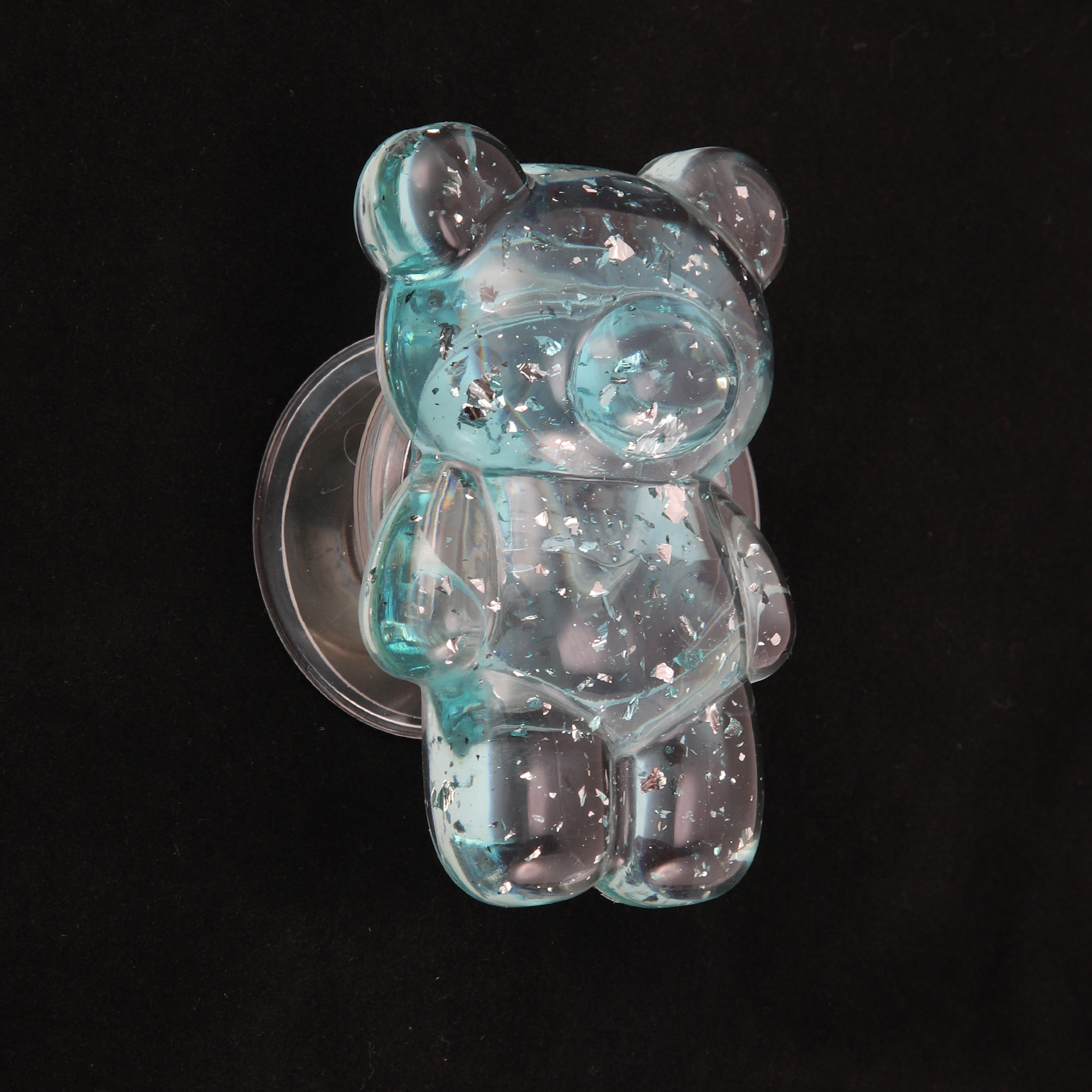 Unique Bargains Bear Silver Foil Phone Grip 1 Pc Light Blue