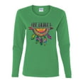 thumbnail image 3 of Colorful Neon Be Brave Dreamcatcher | Dean Russo Art Pop Culture Womens Long Sleeve T-Shirt, Kelly, Small, 3 of 6