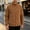 Brown, variant on Men's Stand Collar Full Zip Light Polar Fleece Jacket Solid Soft Thermal Mid Layer For Ski Resort Base Layering Road Trip Car Rides & Indoor Office Warm Ups Brown L