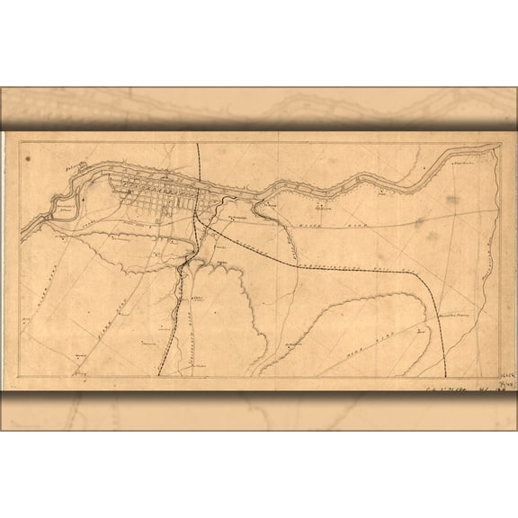 24"x36" Gallery Poster, Map of Fredericksburg, Virginia and vicinity 1862