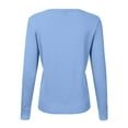 thumbnail image 4 of TANGNADE Women's V Neck Cardigan Sweater Plus Jacket Solid Color Knitted, Blue L, 4 of 5