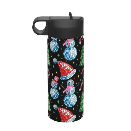 

Goofa Disco Mirror Ball Snowman for Insulated Kettle 18oz Water Bottle Insulated Tumbler with Handle & Flip Straw - Fits in Cup Holder Leak Resistant Tumbler