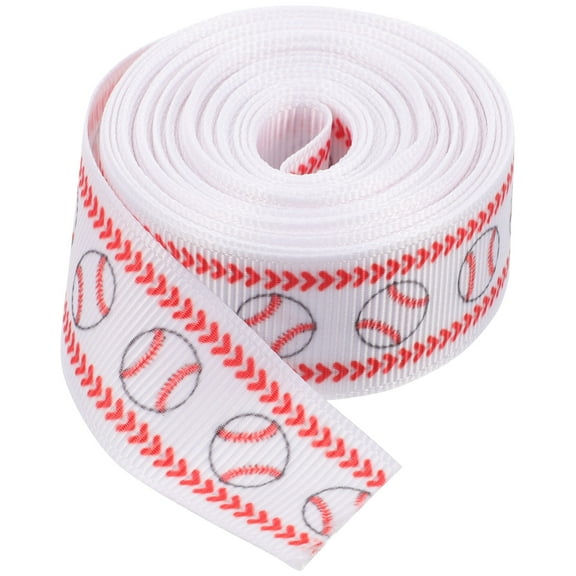 WRITWAA Red Polyester Baseball Ribbon Roll for Wrapping, Decorative Packaging, and Craft Projects