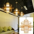 thumbnail image 3 of WUZSTAR Modern Bamboo Rattan Ceiling Lights Fixture Wicker Rattan Dancer Lantern Pendant Lamp for Kitchen Restaurant Farmhouse, 3 of 8
