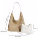 thumbnail image 2 of Bolso Hobo Hombro Tejido Mano Paja para Mujer Con PU, 2 of 9