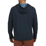 Quiksilver Mens Textured Pullover Sweater Hoodie (Blue, Medium)
