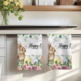 thumbnail image 7 of Easter Kitchen Towels Set of 2, Spring Watercolor Bunny Eggs Flower Leaf Wooden Grey Absorbent Dish Towels for Kitchen, Microfiber Hand Towel, Quick Drying Tea Towel for Cleaning Dishcloths, 7 of 7