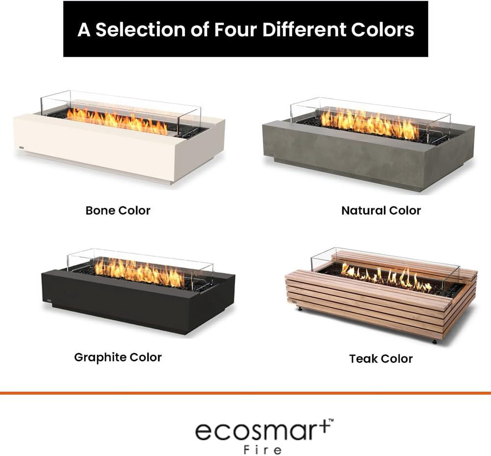 Ecosmart | Cosmo 50 Fire Pit Table | Natural Color | Stainless Steel Gas Burner | Elegant Curved Design with Versatile Wide Lip | Complements Any Decor and Setting
