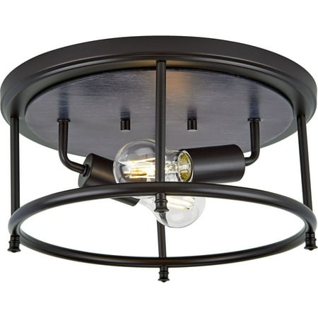 

Durrell Collection Two-Light Black 13 Flush Mount