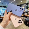 thumbnail image 2 of IBAOLEA Compatible with iPhone 11 Pro Max Case for Soft Liquid Silicone Gold Heart Pattern Slim Protective Shockproof Case for Women Girls for iPhone 11 Pro Max-Brown Navy Purple, 2 of 7