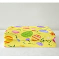 thumbnail image 3 of Erosebridal Easter Eggs Throw Blanket,Rainbow Easter Eggs Fleece Blanket Nursery,Spring Easter Theme Sherpa Blanket,Botanical Flowers Fuzzy Blanket Room Decor,Yellow Twin 60x80, 3 of 6