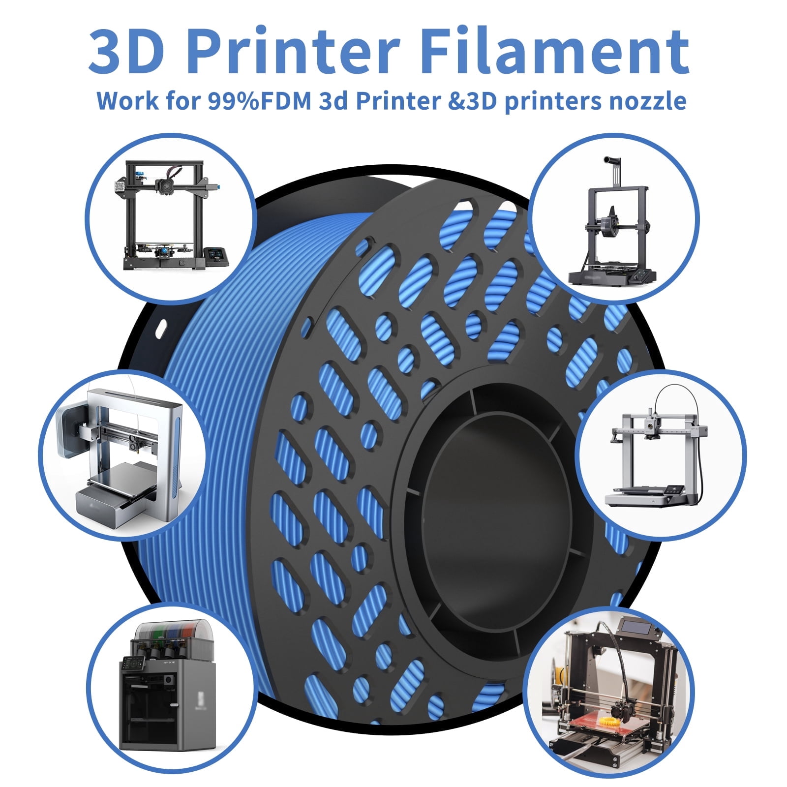 Cailab PLA Silk Gradient 3D Printer Filaments, Multicolor, for FDM 3D Printers, Rainbow No.6