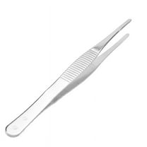 5.5" Long Silver Tone Stainless Steel Round Tip Tweezers