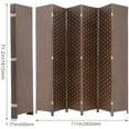 thumbnail image 7 of FDW 6 Panel Simple Pastoral Style Foldable Porch Living Room Office Room Divider,Brown, 7 of 7