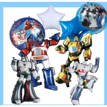 Transformers Balloon Bouquet - 8 Giant Pieces! Featuring Bumblebee, Optimus Prime,Megatron and Tank- Perfect Party Decorations!