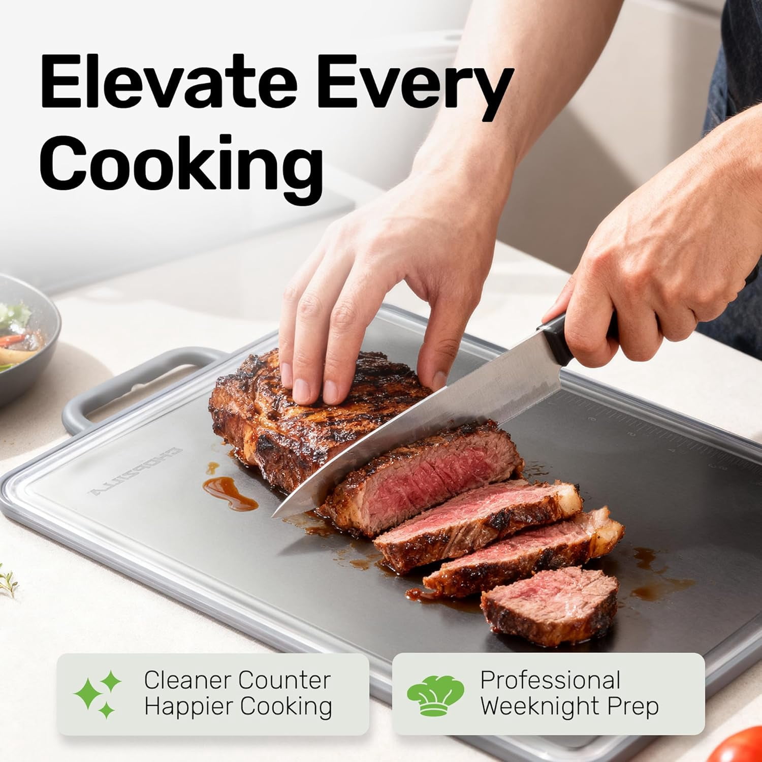 CHOPZILLA Titanium Cutting Board, Food Safe & Non Toxic Cutting Boards for Kitchen