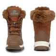thumbnail image 3 of Stepedia Women's Waterproof Winter Snow Boots Lightweight Warm Faux Fur Lined Mid-Calf Booties for Women, Brown, 3 of 8