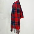 thumbnail image 4 of TEAJOPSUU Winter Scarf for Women Men Soft Faux Wool Tassel Scarf Winter Scarf Fashion Scarfs Colorful Plaid Long Shawl Large Scarves Christmas Gifts B-Red, 4 of 5