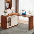thumbnail image 1 of Tribesigns L Shaped Computer Desk, Modern Corner Home Office Desk for Home Office, Rustic Brown, 1 of 5