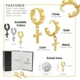 thumbnail image 4 of BEBERLINI Women Cross Pendant Huggie Hoop Earrings 14K Gold Plated Stainless Steel Jewelry, 4 of 8