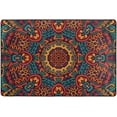 thumbnail image 4 of SKYSONIC 72x48in Mexico Folk Art Flower Area Rug, Abstract Tribal Style Floor Carpet for Indoor Living Dining Room and Bedroom Area, 4 of 7