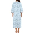 thumbnail image 2 of KISSGAL Women Zipper Front Robes 3/4 Sleeve Housecoat Full Length Loungewear Dress with Pocket Long Nightgown Sleepwear Bathrobes, 2 of 4