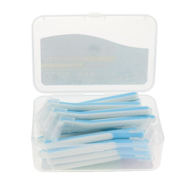 Cepillo interdental, cabezal de hilo dental, cepillo de higiene bucal, limpieza suave Azul 1.mm