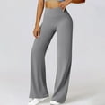 thumbnail image 4 of Efsteb Yoga Pants Women High Waist Stretch Casual Soft Straight Leg Bottoms Workout Wide Leg Pants Gym Fitness Athletic Yoga Jogger Trouser (Gray,M), 4 of 7