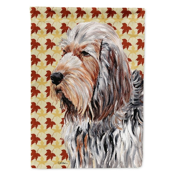 Otterhound Fall Leaves Garden Flag