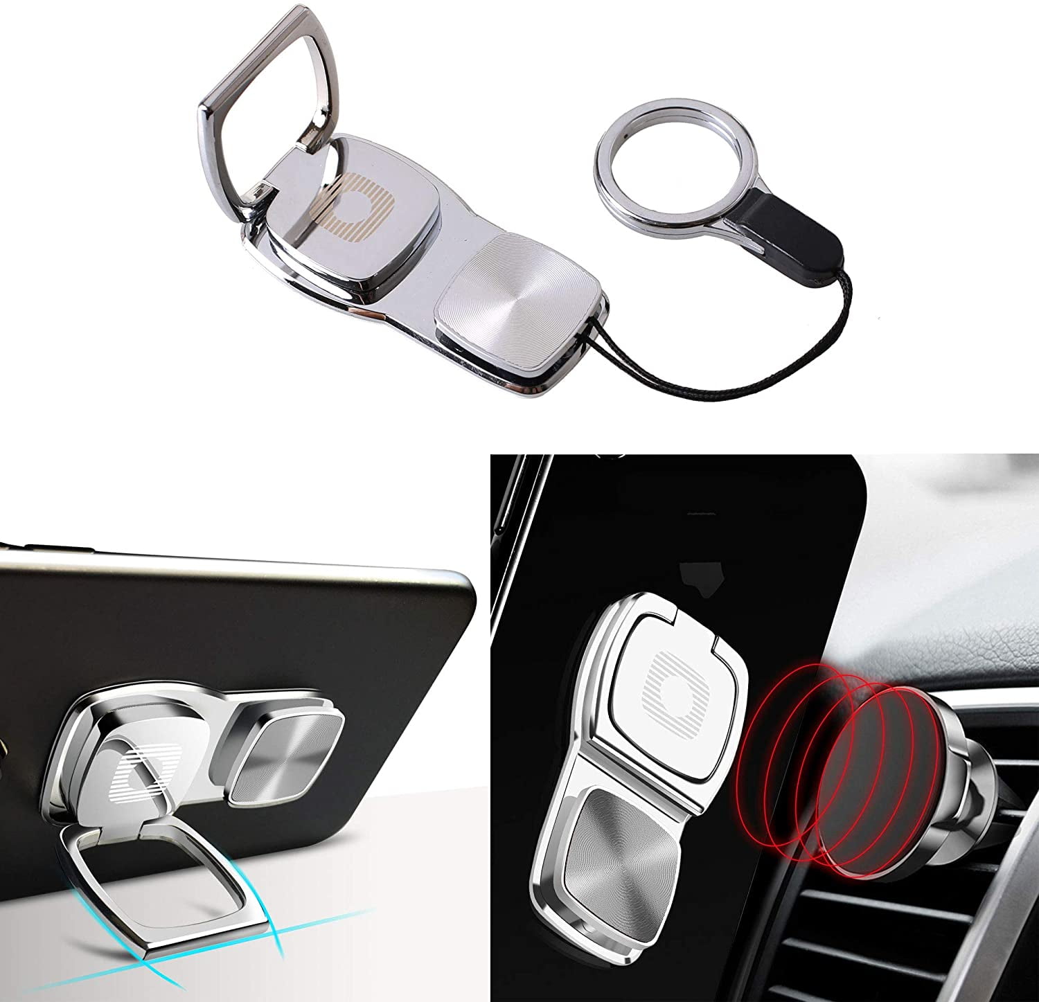 Phone Loop Finger Holder with Leather Lanyard Car Dashboard Magnetic Phone Mount Silver Monca Multi Functional Cell Phone Ring Holder with Stand Phone Loop Finger Holder with Leather Lanyard Car Dashboard Magnetic Phone Mount Silver Monca Multi Functional Cell Phone Ring Holder with Stand