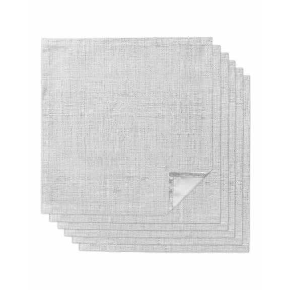 White Burlap Texture Cloth Napkins Set of 6 Reusable Dinner Napkins, Farmhouse Vintage White Cocktail Napkin Washable Table Napkins for Wedding/Holiday Party/Baby Shower 20"x20"