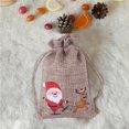 thumbnail image 2 of Bewildely 10 Uds. Bolsa de regalo de lino de Navidad, joyería de Papá Noel, bolsa de regalo de almacenamiento de dulces de Chocolate para niños, Kits de decoración para fiestas No.2 Bewildely HA042679-02, 2 of 6